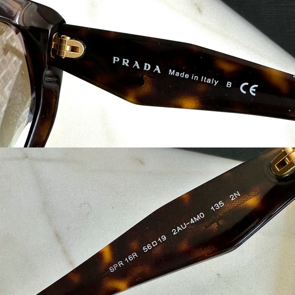 PRADA SPR 16R heritage brown tortoise oversized Sunglasses Acetate - Picture 3 of 16